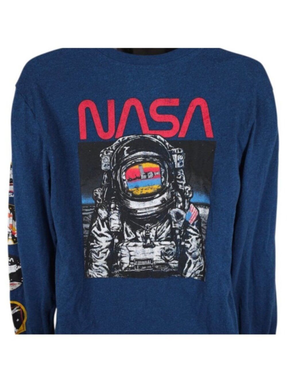NASA T Shirt Mens Size Medium Blue Space Shuttle Travel Astronaut